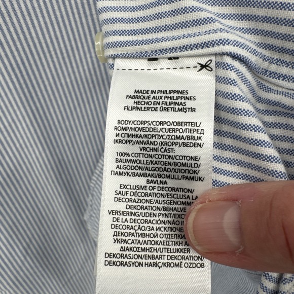 Ralph Lauren Men's Slim Fit Oxford Striped Button Down Blue White Sz XL Flesh - Picture 5 of 13